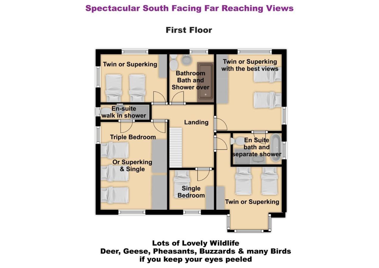 South View Country House Sleeps 12 - Hot Tub - Views Henley-in-Arden Kültér fotó